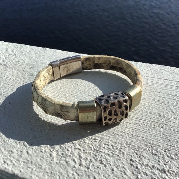 Wild Exotic Python Leather Bangles Bracelets Bundle (3 Bracelets) - Picture 2 of 13